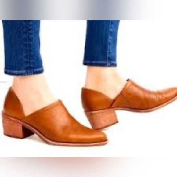 Madewell Womens 10 Brady Low Cut Bootie Cognac Leather K4973 - Picture 1 of 10